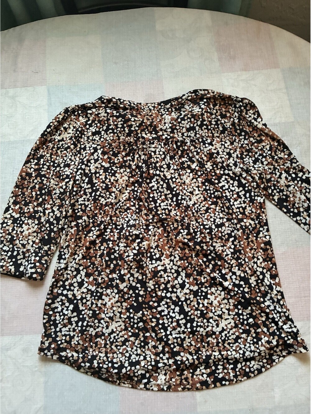 Cocomo Woman 1X Abstract Print 3/4 Sleeve Blouse -0003